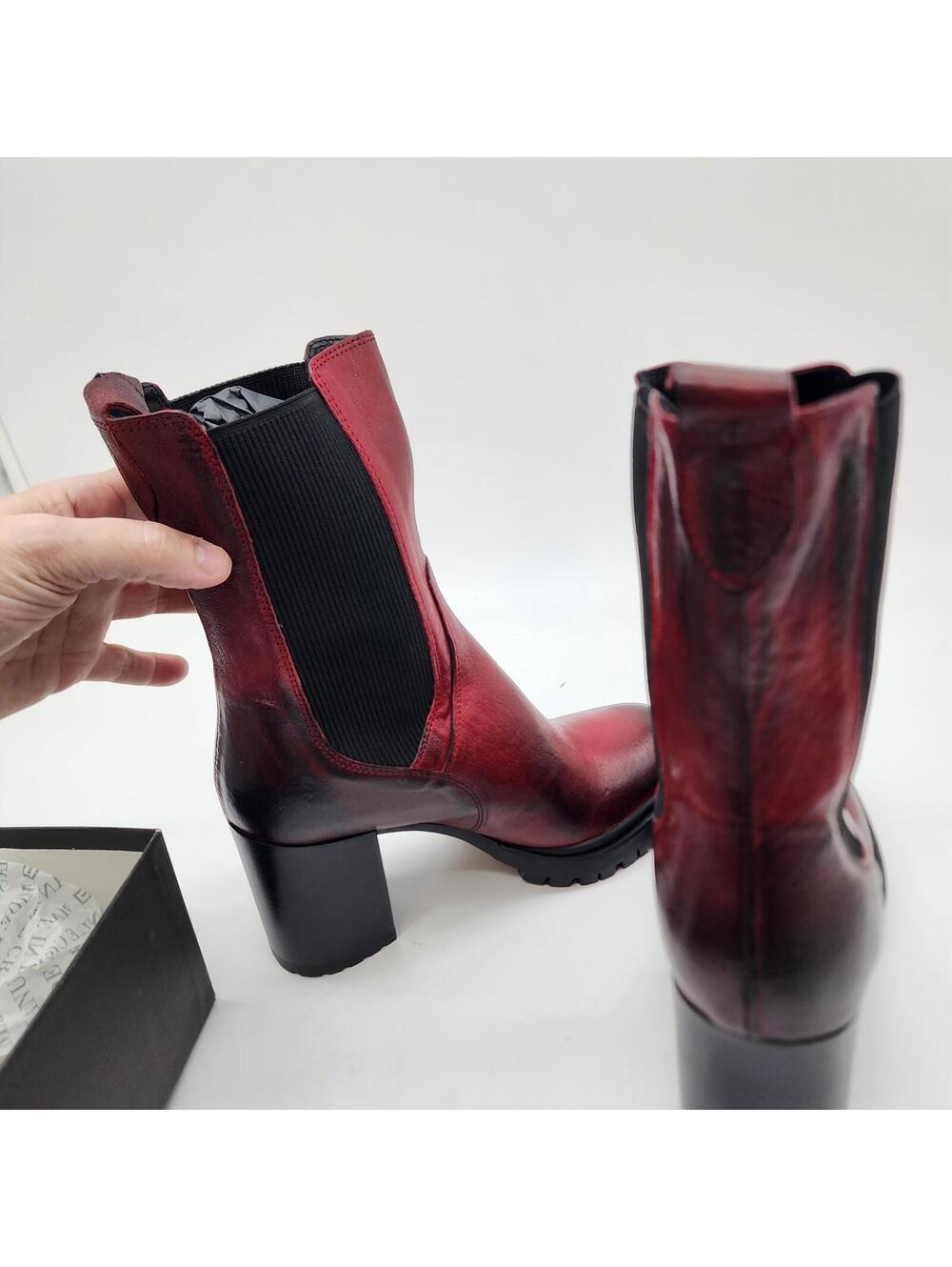 New made in Italy EMANUELE CRASTO Italy Leather Chelsea Boots 10 - Picture 6 of 10